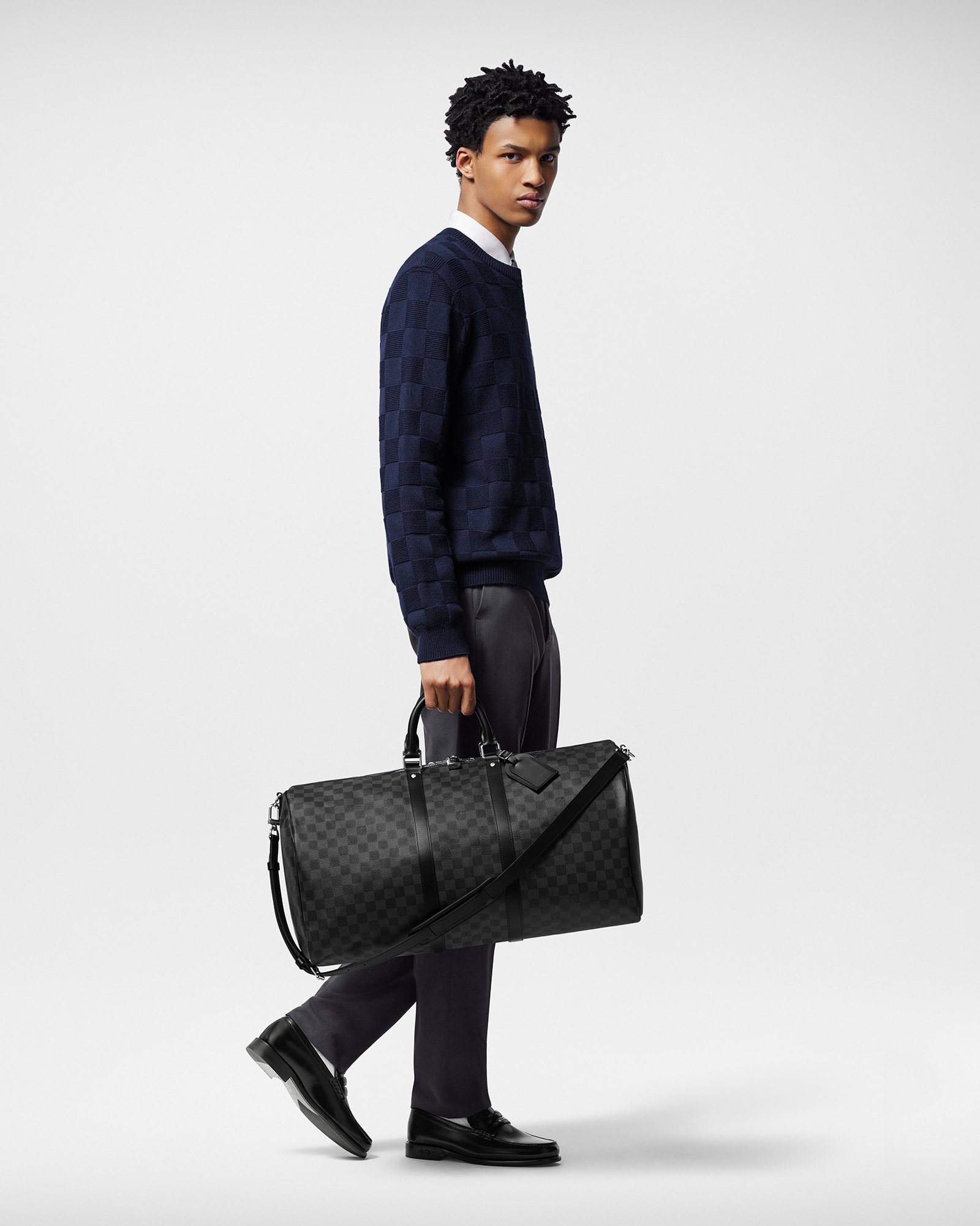 Keepall 55 Bandouliere in Damier Graphite Canvas LOUIS VUITTON